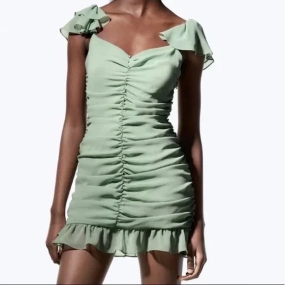 Zara Dresses & Skirts - Zara Ruched Mini Dress